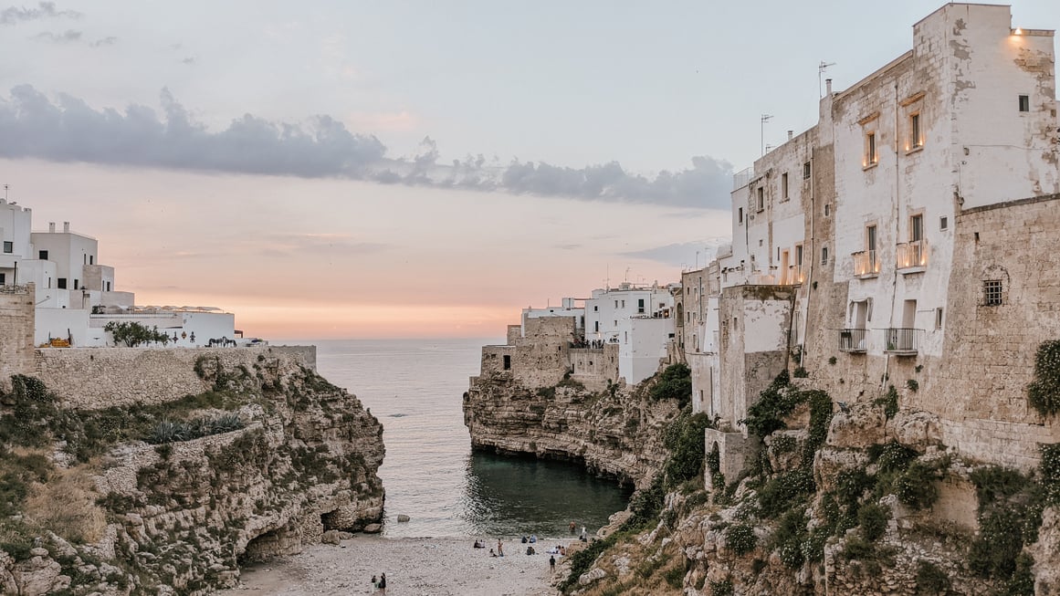 Beige Aesthetic Photo Of a Coast in Bari, Apulia, Italy