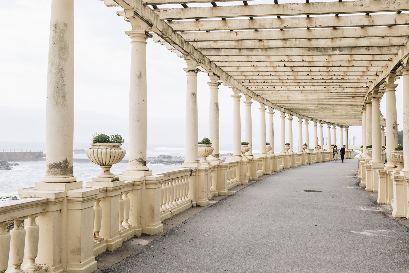 Beige Concrete Bridge Balustrade